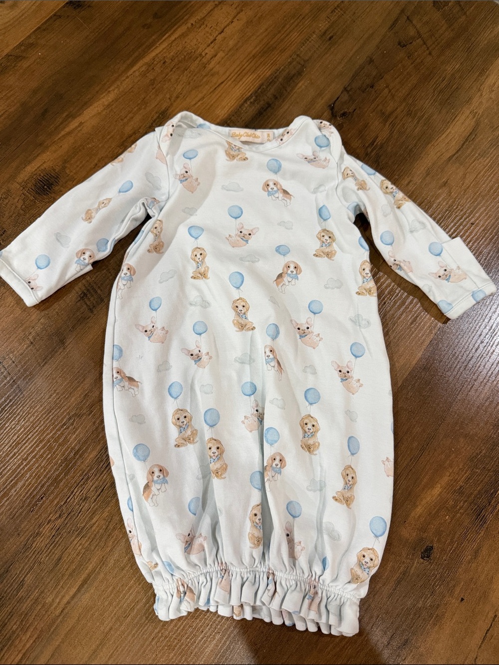 Cute Puppies Blue Converter Gown by Baby Club Chic- 0/3 month